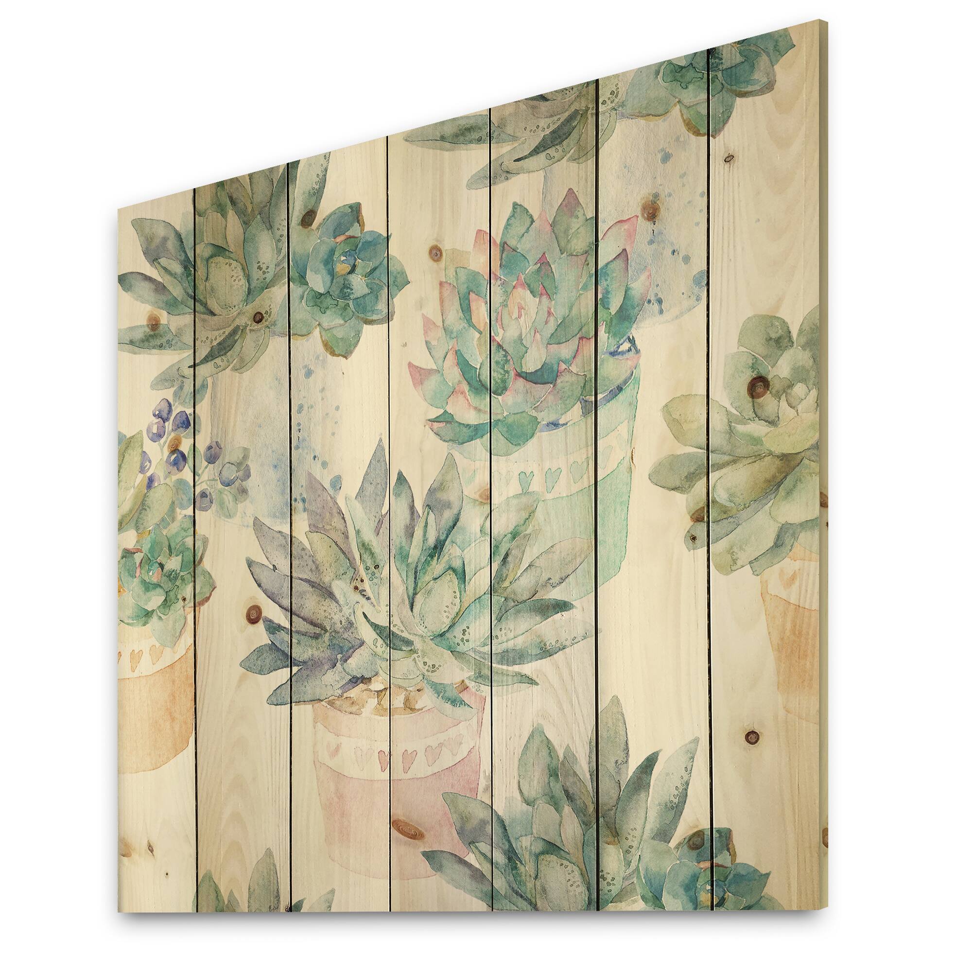 Designart - Pastel Toned Succulent Housplants